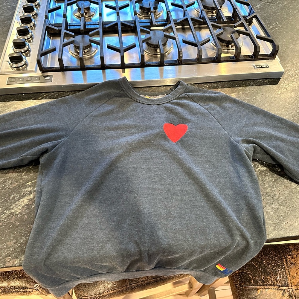 Aviator Nation Red and Black Sweatshirt with Heart